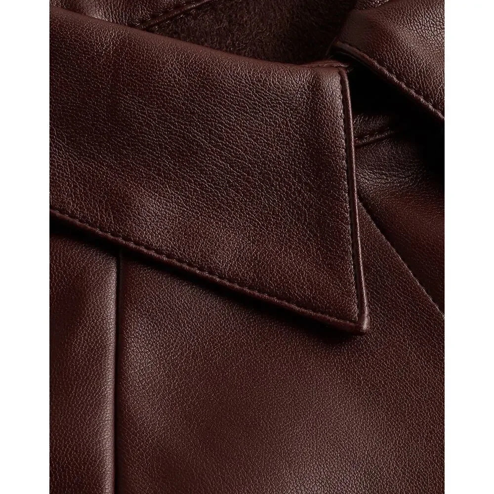 EXPRESS®️Faux Leather Boyfriend Mini Portofino Oversized Shirt Dress NWT-SZ... - Picture 6 of 10